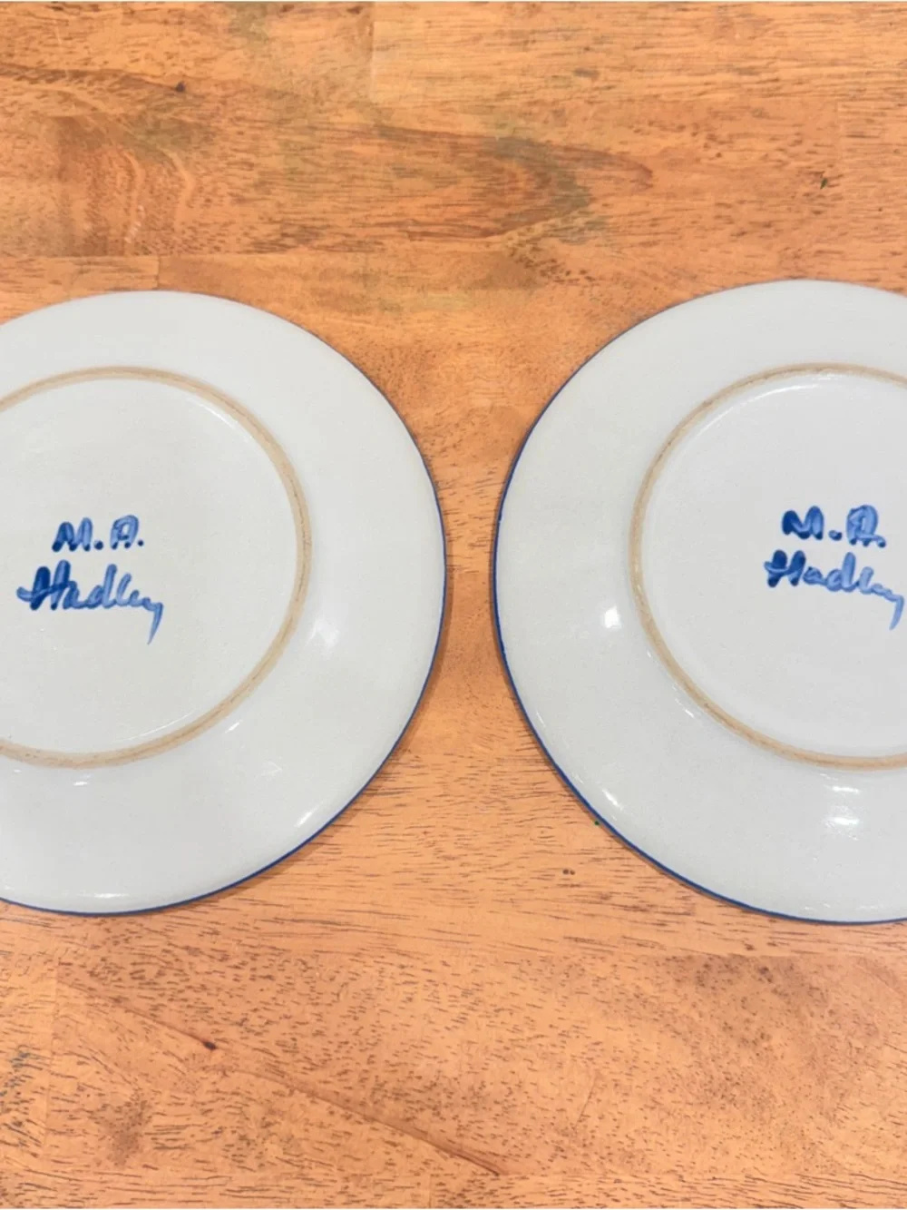 Vintage M.A. Hadley 8” Plated Set Of 2 Boy Girl Farm Country Ceramic